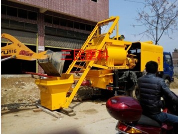 混凝土攪拌車載泵助力河南濟源城市建設(shè)圖 